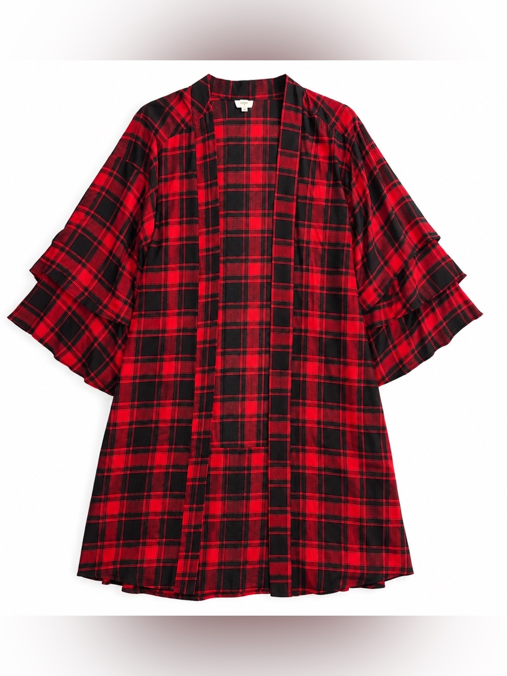 Women’s Red Plaid Kimono Robe